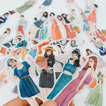 100 Meninas coreano roupas da Moda Adesivos de Scrapbook autocolante papel de diy diário de decoração