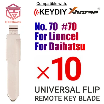 10Pcs/Lot #70 de Metal em Branco Uncut Flip KD Remoto da Chave Para Xhorse Tipo de Lioncel para Daihatsu NÃO. 70 Lâmina