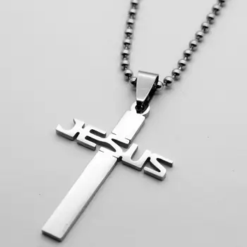 10pcs sorte alfabeto inglês de aço Inoxidável fé Cristã letra Jesus cruz bênção estilo Simples, pingente de colar da jóia