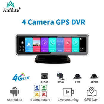 12 polegadas Android 9.0 Painel de Navegação GPS 4G ADAS Panorâmica de 360° Câmeras do Carro do Monitor de Vídeo, Gravador de 4 Câmeras traseira do Espelho