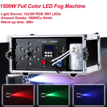1500W de Cor Completa de LED Máquina de fumaça 12x3W RGB LED 3 em 1 Máquina de Fumaça de Nebulizador Para a Fase de DJ Club de Halloween Equipamento