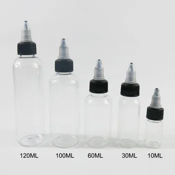 1pc Reutilizável Vazia de Plástico PET Olho Líquido, Frascos conta-Gotas de Tabaco garrafa de Recipientes de Tinta de Frascos de 10 ml 30 ML 60ML 100 ML 120ML
