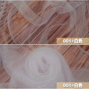 2018 Venda Direta listra Colorida organza/fase de pano/desempenho de vidro de organza/laser, decoração de casamento de organza tecido
