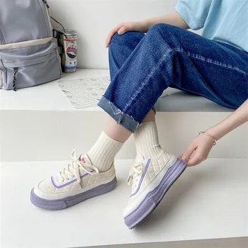 2022 Mulher Sapatos De Plataforma Robusta De Tênis Branco Casual Sapatos Confortáveis E Respirável Primavera, Outono, Designer De Sapatos De Sapatos