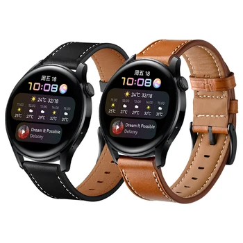 22mm pulseira de couro Genuíno para Huawei Assistir 3 Banda para Huawei Watch3 GT2 46mm GT2E Pulseira de Substituição Watchbands Correa