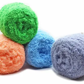 2pcs 100g/bola de Coral de Veludo Toalha de Fios, tecidos à Mão Cachecol de Fios de Lã Vara Agulha de Veludo Boneca DIY Lã Bola de Fios para tricotar