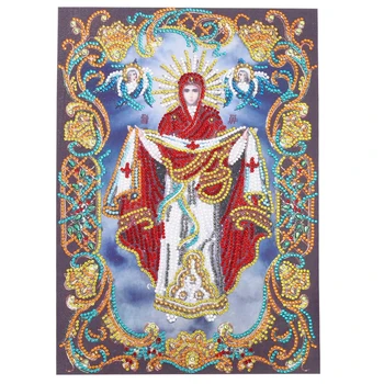 5D Caráter Religioso Diamante Redondo Pintura Mãe, Filho Adesivo Artesanal Bordado de Diamante Mosaico de Decoração de Casa de Novo 2021