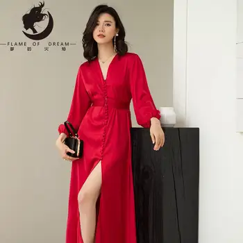 A chama do sonho de robe Vermelho de Alta qualidade Vestido de Noiva de Manhã, Vestido de 22789