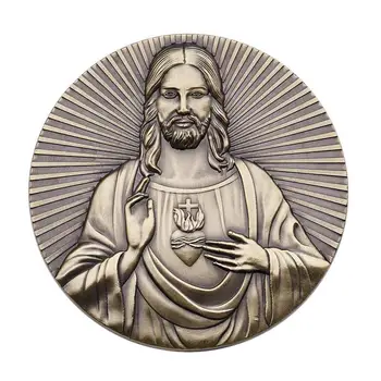 A europa Jesus Cristã, Artesanato em Bronze Moedas de A Última Ceia com Ouro Religiosa da Bíblia em Moeda