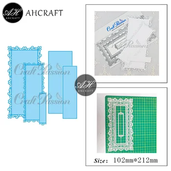 AHCRAFT Rectangular, Armação de Metal cortantes para DIY Scrapbooking Álbum de Fotos Decorativo em Relevo Estêncil de Papel de Cartas do Molde