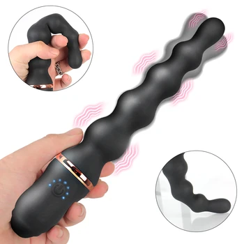 Anal Brinquedos para a Mulher Gay Adultos Butt Plug Massageador de Próstata Bead Anal Vibrador Vibrador 7 Velocidades de Silicone G-Spot Estimulação