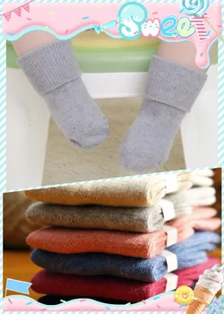 Anyongzu Bebê meias meias de lã meias quentes de inverno de 0 a 5 anos de idade solta meias de bebê sólido 6 cores 10PAIR/MONTE