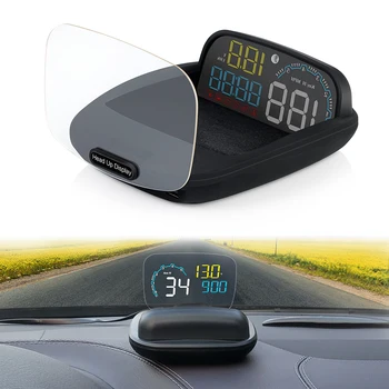 Auto Acessórios OBD2 HUD Carro Head Up Display Espelho Projetor Digital de Alarme de Segurança, Conjunto Eletrônico do Carro Velocímetro RPM