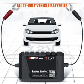 BM300 Bateria de Carro da Auto Testador de Bateria de Carro 12V Analisador de Android, IOS Circuito Elétrico do Sistema de Scanner OBD2 Testador de Bateria