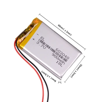 Bateria recarregável de 3,7 V 900mAH 603048 de polímero de lítio ion / Li-íon para drone dvr mp5 GPS mp3 mp4 PSP PDA do banco do poder de alto-falante