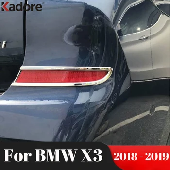 Carro pára-choques Traseiro, Luz de Nevoeiro da Tampa da Lâmpada Guarnição Para BMW X3 2018 2019 ABS Cromado Cauda Foglight Guarnições de Adesivo de Carro Estilo 2pcs