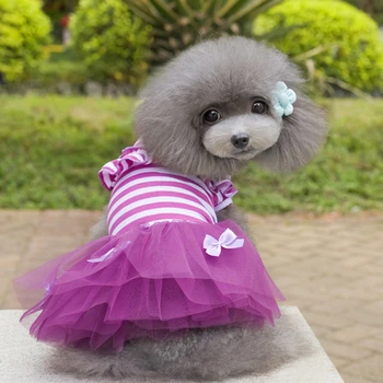 Cão De Estimação Vestido De Cão De Pequeno Porte Princesa Vestido Listrado Arco De Verão Cão De Estimação Vestido De Princesa Vestido De Princesa Perro Mascota