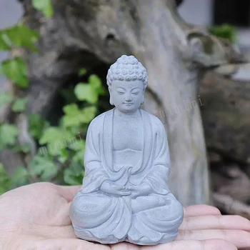 DIY Zen Decoração de Cimento Estátua de Buda Molde de Silicone Grande Sakyamuni Estátua Tanque de Peixes Paisagem Molde