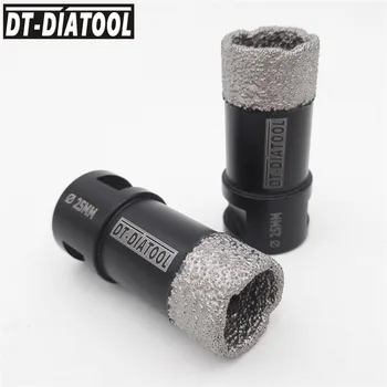 DT-DIATOOL 2pcs de 25mm Seco a Vácuo Soldadas Broca de Diamante Bocados de Núcleo de telha Cerâmica serra de orifícios Profissional brocas de perfuração de Rosca M14