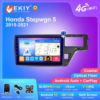 EKIY T7 Android Rádio do Carro Para Honda Stepwgn 5 2015 - 2021 8+128G Estéreo de Navegação GPS, Leitor Multimídia Gravador de Fita de Chefe de Unidade