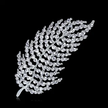 Grande cristal Folha Bejeweled broches para as mulheres casaco broche de jóias de casamento festa de acessórios de presente AC061