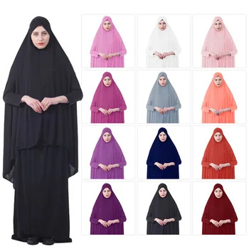 Hijab muçulmano vestido de árabe de dubai mulheres abaya vestido de moda solta turbante vestido de saia definir islâmica vestidos com hijab