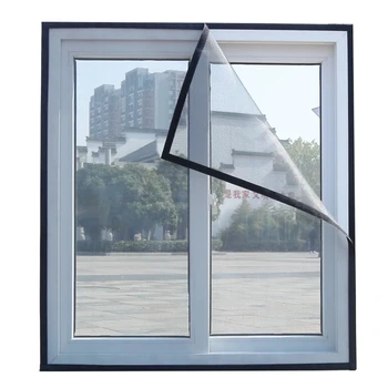 Janela de mosquiteiros famílias velcro auto-adesivo invisível janela de tela anti-mosquito DIY personalizáveis da tela da janela de 80x120cm