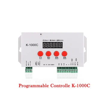 K-1000C Pixel de Computador do Controlador de Controlador Programável CWS2812B WS2815 SK6812 SK9822 DIODO emissor de Luz 2048, Com Cartão SD DC5-24V