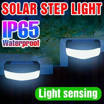 LED Solar de Escada de Luz de IP65 Impermeável Cerca Lâmpada de 3,7 V Solar Passo Holofotes Decoração de Jardim de Luz de Iluminação de Emergência