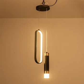 LED moderna pendurar a lâmpada minimalista, restaurante, café /bar/sala de estar/luminária de cabeceira na parede do fundo longa fila de luzes pingente
