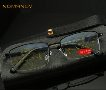 Lentes De Lectura Multifocal Progressiva Óculos de Leitura Meia-rim Memória Perna Armação de Liga de Ver de Perto E de Longe Superior 0 Add +0,75 a +4
