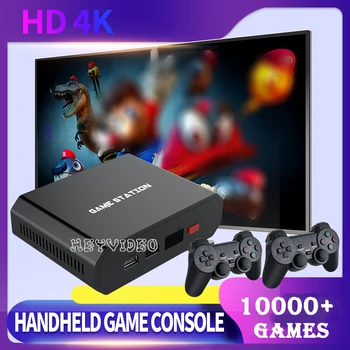M8 Plus Console de jogos HD 4K Consolas de jogos de Vídeo com 10000+ Jogos de Jogos de Vídeo de Caixa para PS1/GBA/FC/ Dual Controladores sem Fios