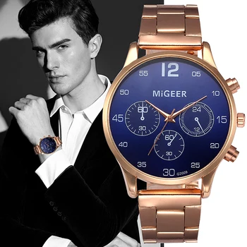 MIGEER zegarek meski Relógios dos Homens relógios de Luxo Designer de Aço Inoxidável de Quartzo relógio de Pulso Relógio Relógio Masculino Reloj Hombre