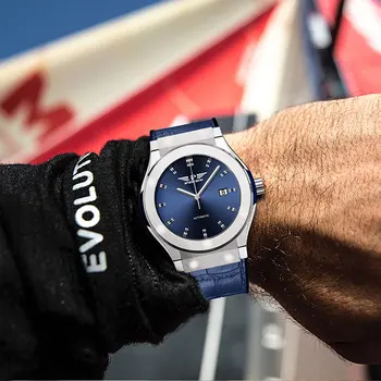 Marca de topo do Relógio Automático de Moda de Homens de Negócios do Relógio Mecânico 44mm de Esportes Wirstwatch de Couro Impermeável Relógio Marca Nova 2022