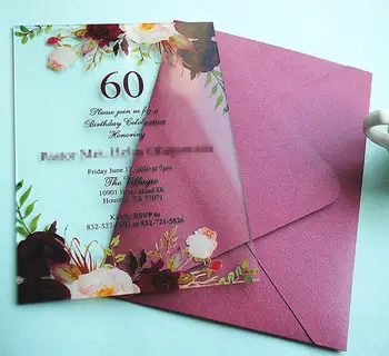 Melhor Vender Borgonha Elegante 10PCS Cartão de Convite para Casamento Decoração Acrílico Noivo Noiva Convites de Casamento