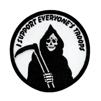 Patch Bordado personalizado Preto de Caveira Punk Bordado Costurar Em Ferro No Emblema do Tecido Applique Ofício de Transferência de logotipo personalizado