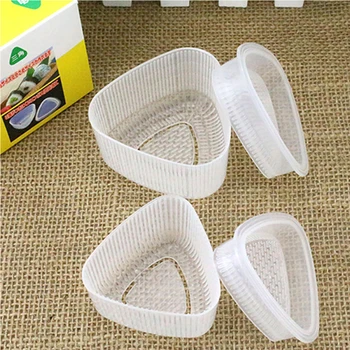 Prática de DIY Sushi Onigiri Molde Bento de Decoração de Alimentos Prima Triangular Formulário de Arroz Fabricante de Bola Transparente Ferramenta de Cozinha
