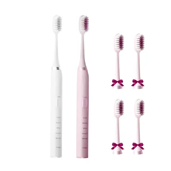 Sonic Escova de dentes Elétrica Recarregável Automática Escova de Dente com 5 Cabeças de Escova IPX7 Impermeável Casais Domésticos Adultos Crianças