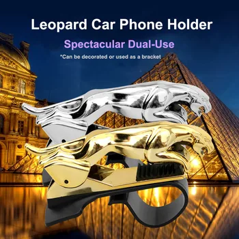 Universal Ornamentos Leopard Telefone Titular Antiderrapantes 360 Graus De Rotação Ajustável Suporte Interior Fresco Painel Em Clipe