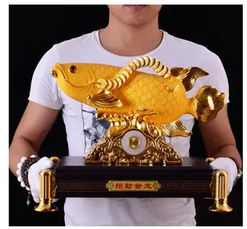 grande CASA ESCRITÓRIO Empresa compre os melhores LEGAL Eficaz Talismã de Boa sorte, Dinheiro Desenho Aruanã Peixe Dourado ARTE do FENG SHUI estátua