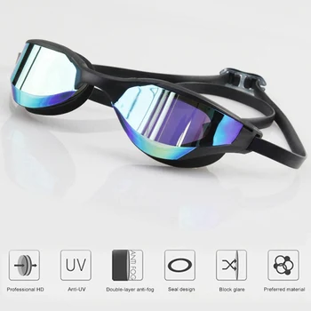 Óculos de proteção da natação da Anti-Névoa Ajustável UV Chapeamento de Silicone à prova d'água Óculos de Adultos Óculos de Ferramentas Profissionais